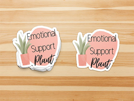 Emotional support plant sticker small